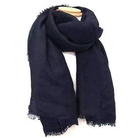 LOEWE Anagram Stole, Navy, 62% Wool, 28% Silk, 10% Cashmere, Women's