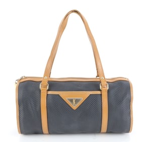 Yves Saint Laurent YSL Triangle Plaque Logo Leather Mini Boston Handbag for Women