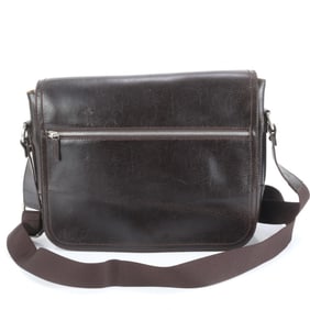 Salvatore Ferragamo Men's Brown Leather Messenger Shoulder Bag
