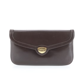 Gucci Leather Clutch Bag Pouch Brown Men's