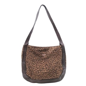 Vintage BOTTEGA VENETA leopard print tote bag, handbag, brown, for women.
