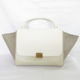 CELINE Trapeze Small 2-Way Handbag in White and Grey for Women