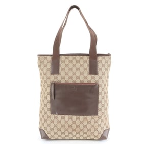 Gucci GG Canvas 019 0401 Leather Tote Bag Shoulder Brown Men's