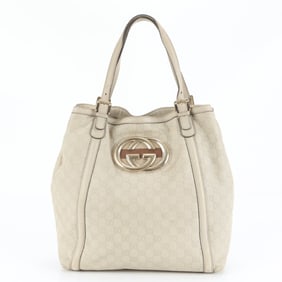 Gucci Guccissima Interlocking G 162447 Leather Tote Bag Shoulder for Women