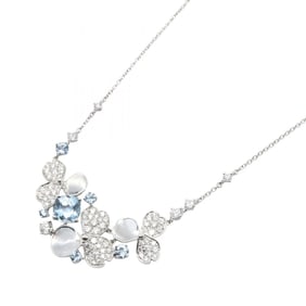 Tiffany & Co. Paper Flower Cluster Aquamarine and Diamond Necklace, Pt950 Platinum, Diamond,