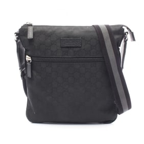 Gucci GG Nylon Shoulder Bag, and Leather, Men's Women's, Black, 449184