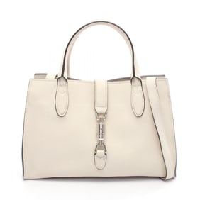 Gucci New Jackie Shoulder Bag, Leather, Women's, White, 365460