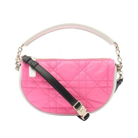 Christian Dior Dior VIBE Hobo Cannage Shoulder Bag, Leather, Women's, Pink and White, M7200ONOA