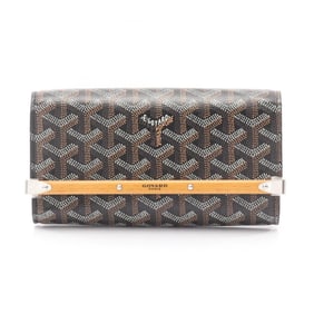 Goyard Monte Carlo Mini Case Pouch Bag in Coated Canvas and Wood, Women's, Black Multicolor,