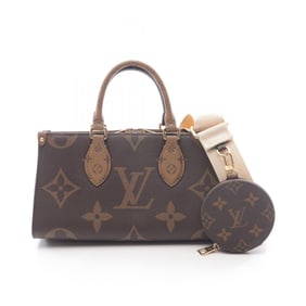 Louis Vuitton On the Go New Monogram Giant Reverse Handbag, Coated Canvas, Women's, Brown, M46653