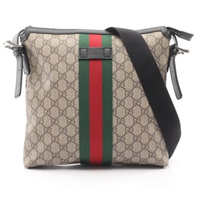 Gucci Web GG Supreme Messenger Shelly Shoulder Bag, Coated Canvas and Leather, Men's Women's, Beige