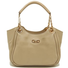 Salvatore Ferragamo AU-21B992 Handbag in Beige Leather, Women's, 253387