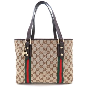 GUCCI Sherry Line Tote Bag 137396 GG Canvas Beige/Brown Women's 352938