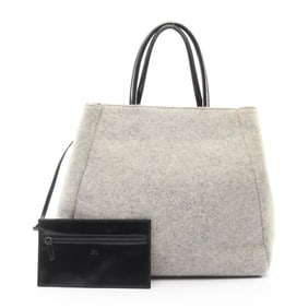 Fendi Toujours handbag in wool and patent leather, available grey black, 8BH251