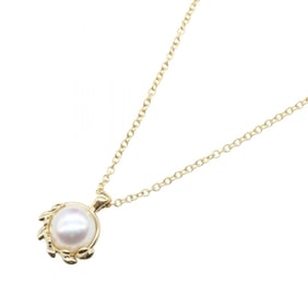 Tiffany & Co. Olive Leaf Pearl Necklace, 18K Yellow Gold, Pearl, Women's, Gold and White