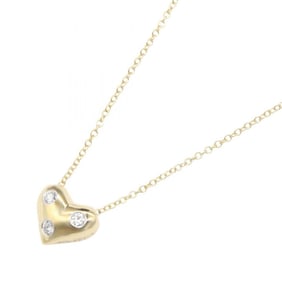 Tiffany & Co. Dots Heart 3PD Necklace, Pt950 Platinum, 18K Yellow Gold, Diamond, Women's, Silver,