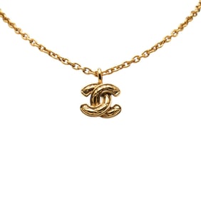 CHANEL Coco Mark Matelasse Necklace - Gold Plated Women's