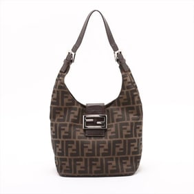 Fendi Zucca Mamma Bucket Leather Shoulder Bag, Brown, Women's