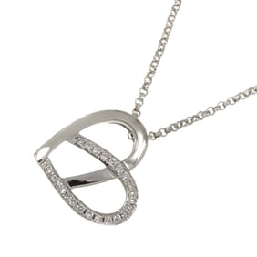 Celine Heart Diamond Necklace, 42cm, 18K White Gold, 750 Necklace