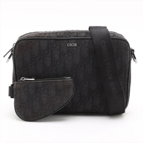 Christian Dior Oblique Shoulder Bag Messenger Black Men's