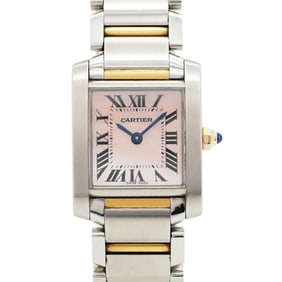 Cartier Tank Française SM W51027Q4 Pink Dial Women's Watch