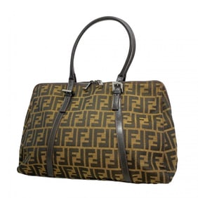 Fendi Zucca nylon canvas handbag in brown for women