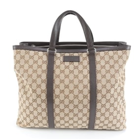 Gucci GG Canvas 449169 Leather Tote Bag Shoulder Brown Men's