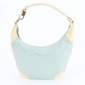 Gucci GG Canvas 001-4158 Leather Shoulder Bag Tote One-Shoulder with Gold Hardware for Women