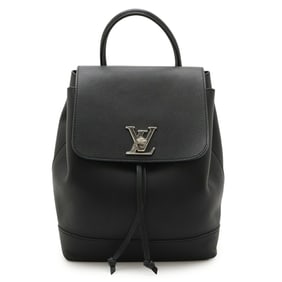 LOUIS VUITTON LockMe Backpack, Turnlock Calfskin Leather, Noir, Black, M41815