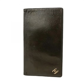 Chanel long wallet in patent leather, black, for women