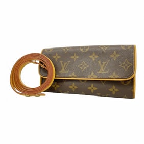 Louis Vuitton Monogram Pochette Twin PM Shoulder Bag M51854 Brown Women's