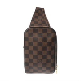 LOUIS VUITTON Damier Geronimos Late Model Brown N51994 Men's Canvas Body Bag AB Rank Pre-owned Ginzo
