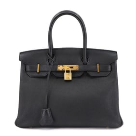 Hermes Hermès Birkin 30 Togo Black Handbag with Q Stamp and Gold Hardware