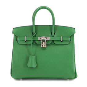 Hermes Hermès Birkin 25 Epsom Vert Bengal Handbag with Silver Hardware, Stamped N