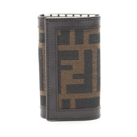 Fendi Zucca key case, canvas and leather, brown, for women