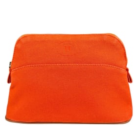 Hermes Hermès Bolide Mini Cosmetic Pouch, Cotton Canvas, H103773, Women's, Pre-owned