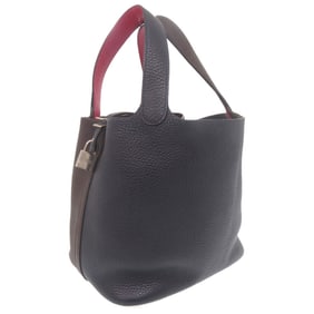 Hermès Picotin Lock Casac MM Handbag in Taurillon Clemence Blue Nuit, Rouge Cellier Raspberry,