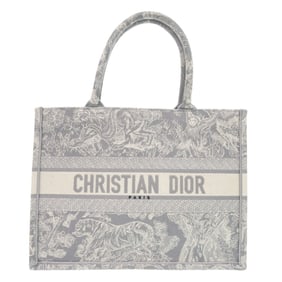 Like new Christian Dior Book Tote Medium Toile de Jay embroidered canvas gray tote bag 0384