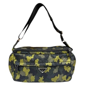 Pre-owned Prada camouflage shoulder bag in multicolored nylon for men.