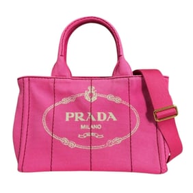 Pre-owned Prada Canapa Tote SS Shoulder Bag, Canvas 1BG439, Pink, Women's, 2-Way