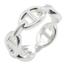 Hermes Hermès Chaine d'Ancre Ring, 925 Sterling Silver, Women's