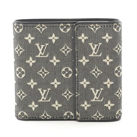 Louis Vuitton Monogram Mini Noir Bifold Wallet with Cardigan and Credit Monet, Canvas Leather,