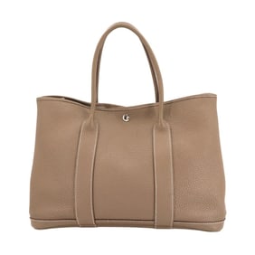 Hermes Hermès Garden Party 36 PM Tote Bag in Negonda Etoupe with a Q Stamp and Silver Hardware