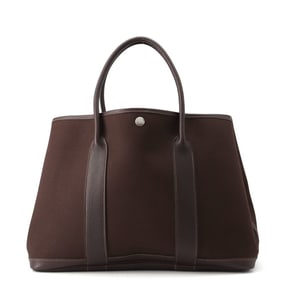 Hermes Hermès Garden PM Tote Bag, Marron/Toile Officier/Buffle Skipper, H Stamp