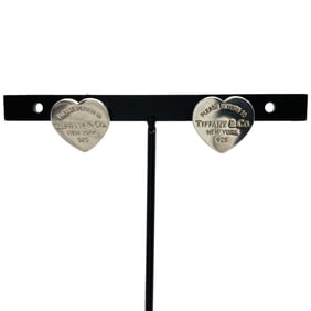 Tiffany & Co. Return to Heart Stud Earrings, SV925, 3.2g, Sterling Silver, Women's