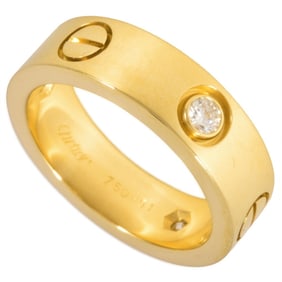 Cartier LOVE 3P Diamond Ring, #51, 18KYG, 8.7g