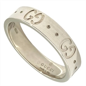 Gucci Icon Ring, size 10.5, 18KWG, 3.6g, GG White Gold, Women's