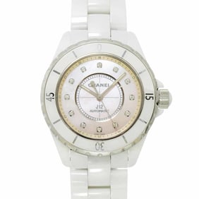 CHANEL J12 38mm H5514 Men's Watch, Limited Edition of 1200 Pieces, 12 Diamonds, Pink Shell, White