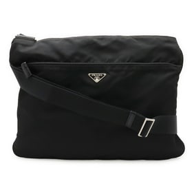 PRADA Prada Triangle Shoulder Bag Nylon Leather NERO Black