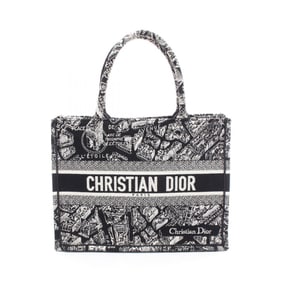 Christian Dior Dior BOOK TOTE Medium Tote Bag, Canvas, Women's, Black and White, M1296ZOMP